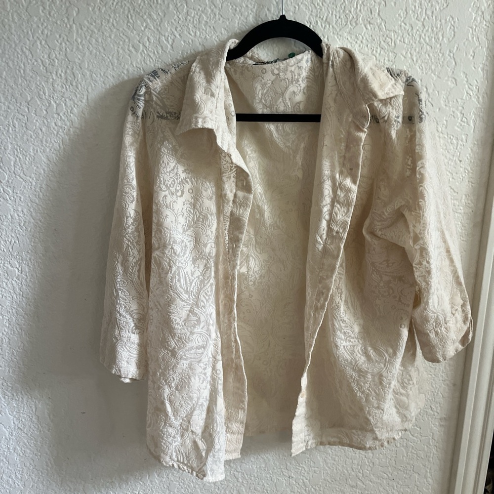 Cream Floral Lace Blouse
